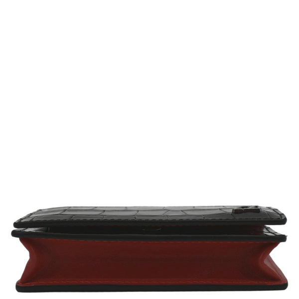 CHRISTIAN LOUBOUTIN Loubeka Leather Card Case Wallet Black