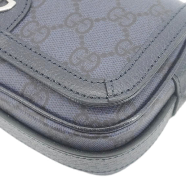 GUCCI Ophidia Super Mini GG Supreme Canvas Shoulder Bag Navy Blue 795466