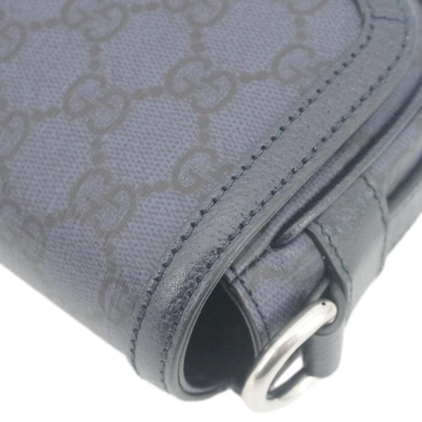 GUCCI Ophidia Super Mini GG Supreme Canvas Shoulder Bag Navy Blue 795466