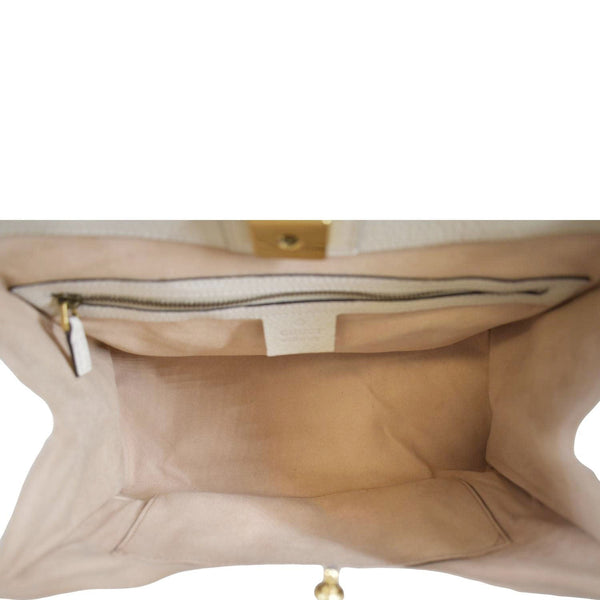 GUCCI Totem Butterfly Medium Leather Shoulder Bag Beige 505344