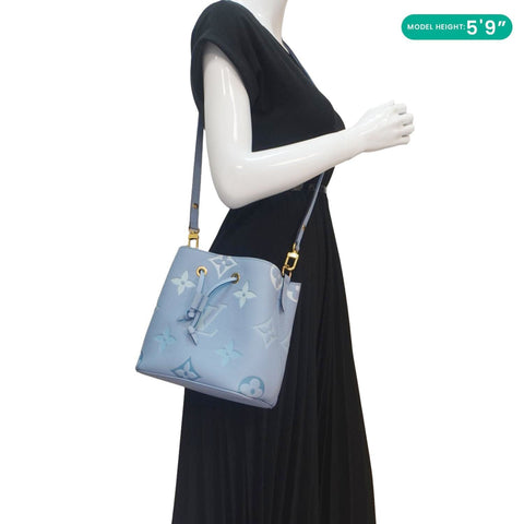 LOUIS VUITTON NeoNoe BB Monogram Empreinte Shoulder Bag Summer Blue