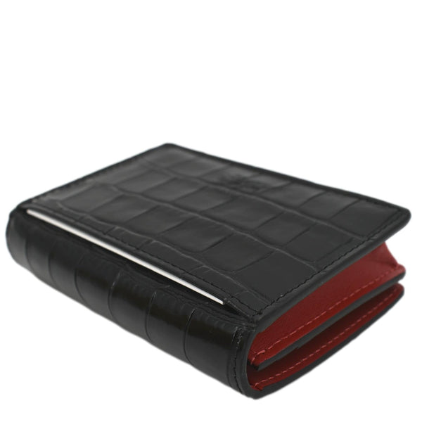 CHRISTIAN LOUBOUTIN Loubeka Leather Card Case Wallet Black