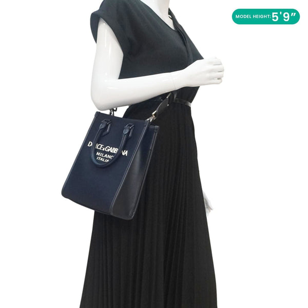 DOLCE & GABBANA Small Nylon Crossbody Bag Navy Blue