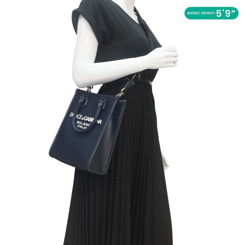 DOLCE & GABBANA Small Nylon Crossbody Bag Navy Blue