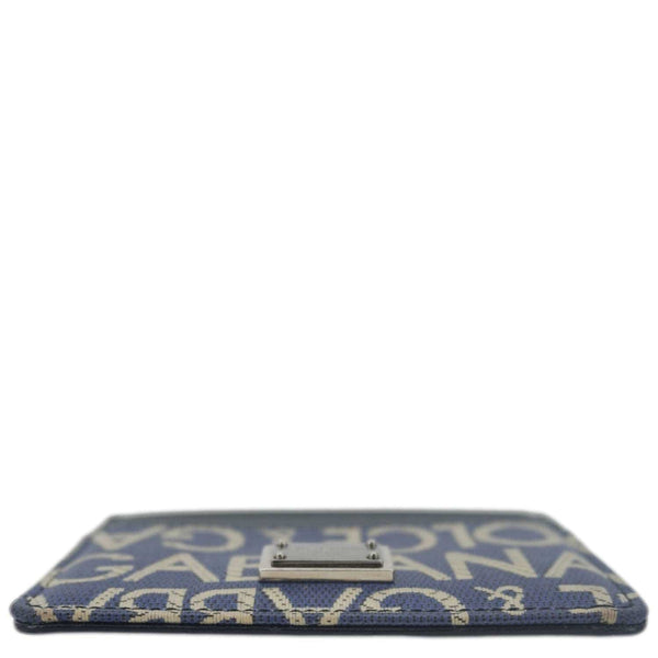 DOLCE & GABBANA Coated Jacquard Canvas Card Holder Blue