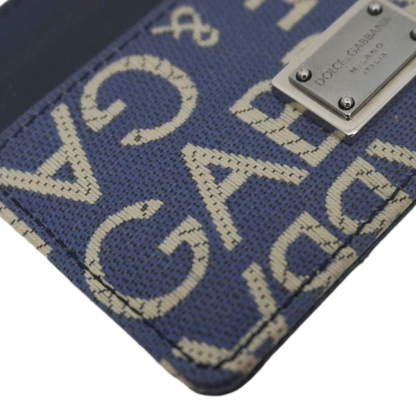 DOLCE & GABBANA Coated Jacquard Canvas Card Holder Blue
