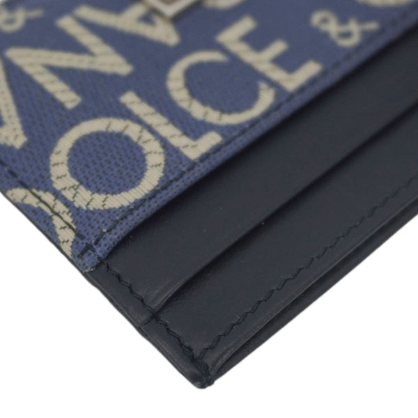 DOLCE & GABBANA Coated Jacquard Canvas Card Holder Blue
