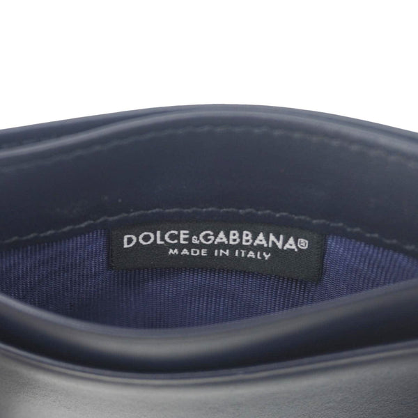 DOLCE & GABBANA Coated Jacquard Canvas Card Holder Blue