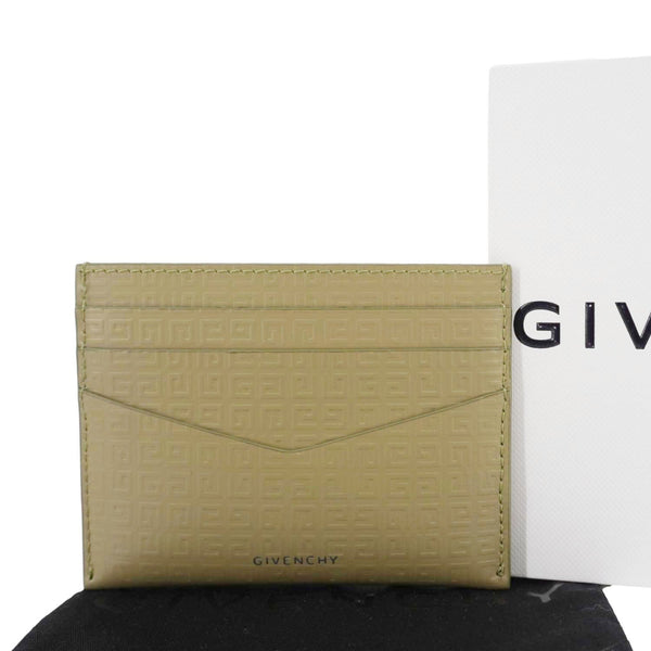 GIVENCHY 4G Micro Calfskin Leather Card Holder Khaki