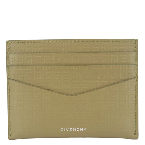GIVENCHY 4G Micro Calfskin Leather Card Holder Khaki