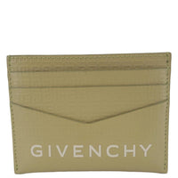 GIVENCHY 4G Micro Calfskin Leather Card Holder Khaki