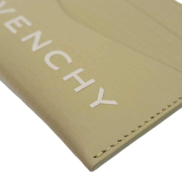 GIVENCHY 4G Micro Calfskin Leather Card Holder Khaki