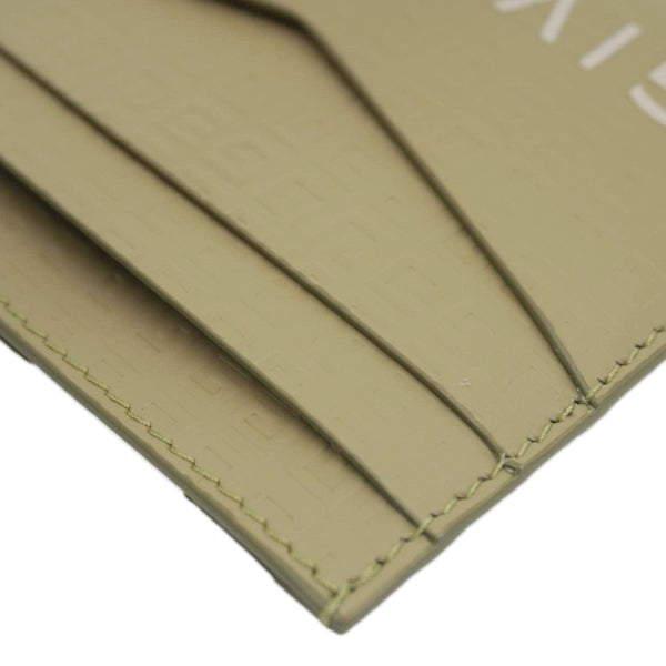 GIVENCHY 4G Micro Calfskin Leather Card Holder Khaki