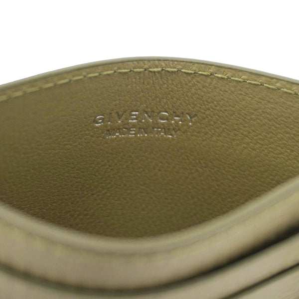 GIVENCHY 4G Micro Calfskin Leather Card Holder Khaki