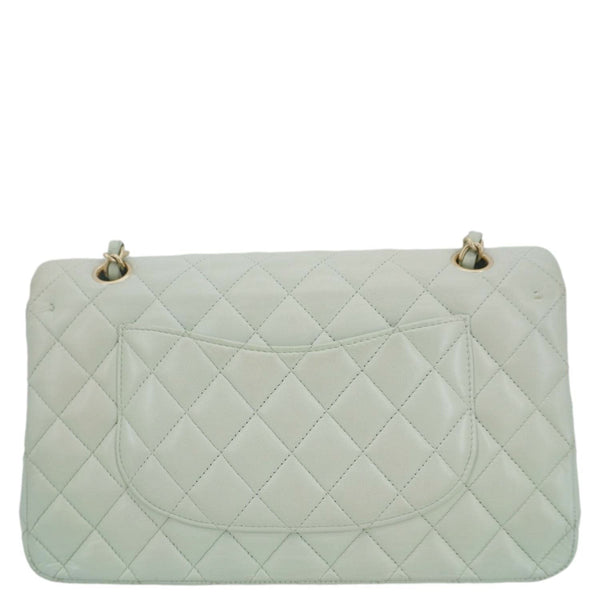 CHANEL Classic Double Flap Small Quilted Leather Shoulder Bag Light Green