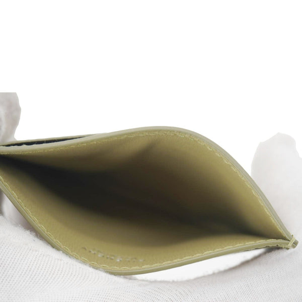 GIVENCHY 4G Micro Calfskin Leather Card Holder Khaki