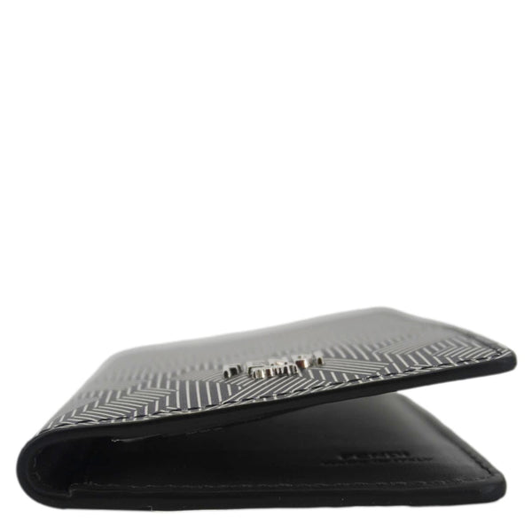 FENDI Shadow Leather Card Holder Gray