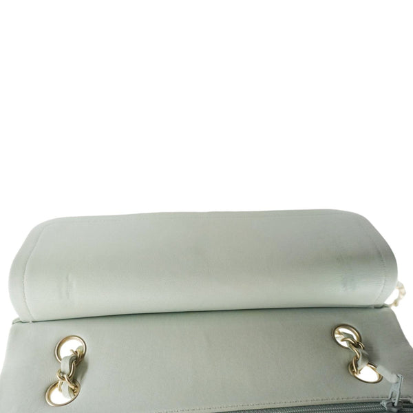 CHANEL Classic Double Flap Small Quilted Leather Shoulder Bag Light Green