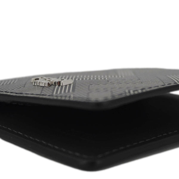 FENDI Shadow Leather Card Holder Gray