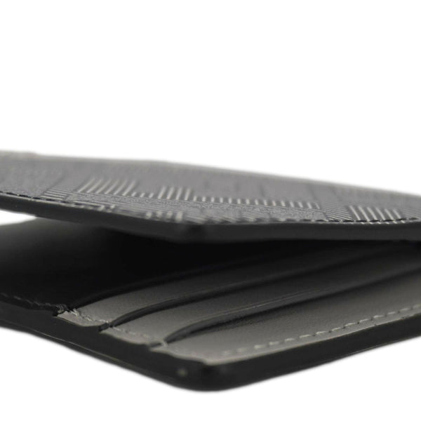 FENDI Shadow Leather Card Holder Gray