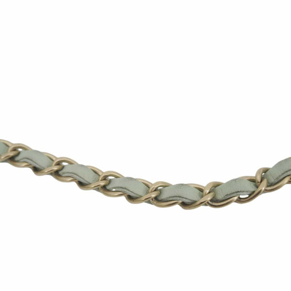 CHANEL Classic Double Flap Small Quilted Leather Shoulder Bag Light Green