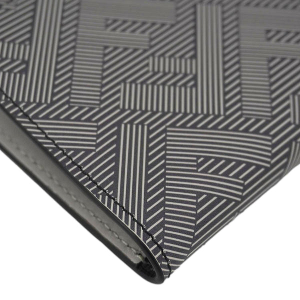 FENDI Shadow Leather Card Holder Gray