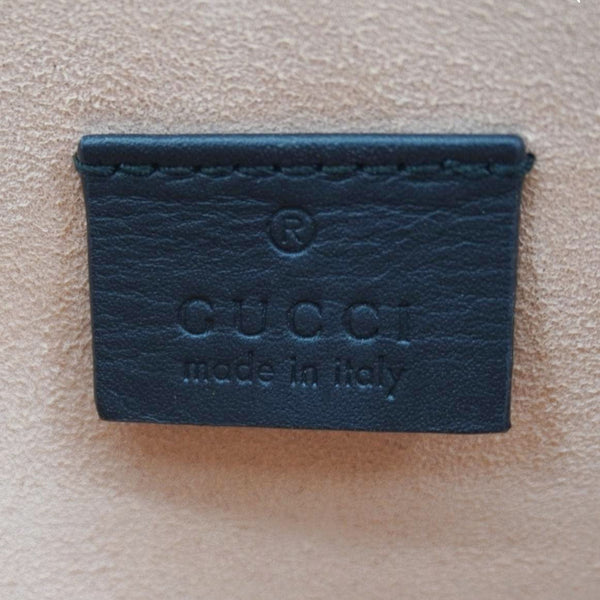 GUCCI Striped Bee Calfskin Leather Pouch Black 476077