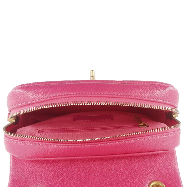 CHANEL Multi Chain Quilted Caviar Leather Backpack Pink