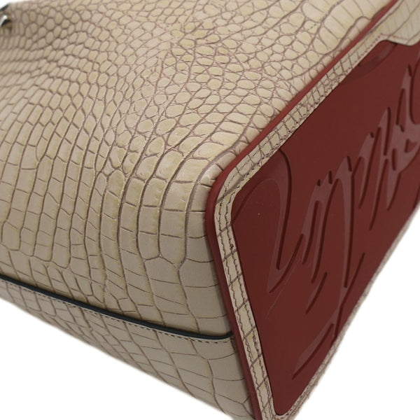 CHRISTIAN LOUBOUTIN Cabata Spike Leather Tote Bag Beige