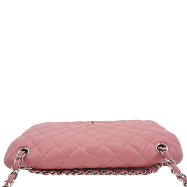 CHANEL Classic Double Flap Jumbo Quilted Leather Crossbody Bag Pink