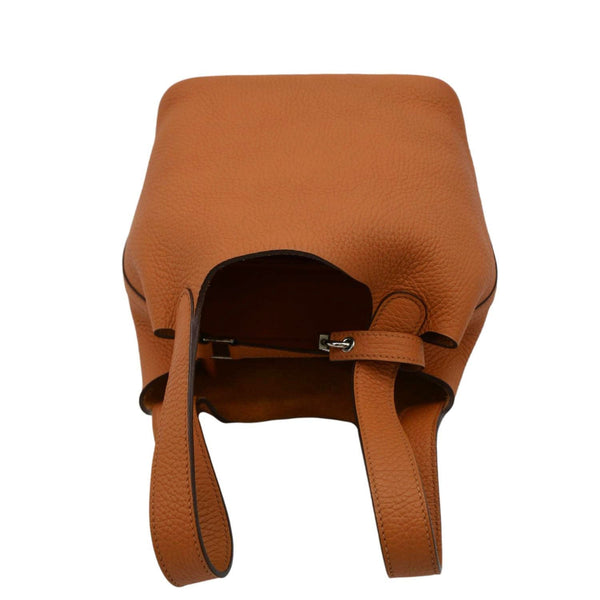 HERMES Picotin Lock 18 Taurillon Clemence Leather Hobo Bag Orange