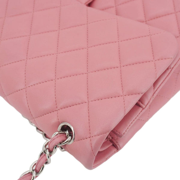 CHANEL Classic Double Flap Jumbo Quilted Leather Crossbody Bag Pink
