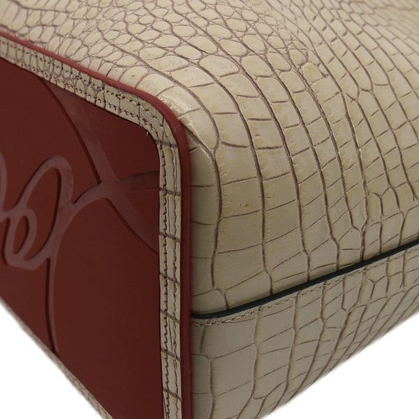 CHRISTIAN LOUBOUTIN Cabata Spike Leather Tote Bag Beige