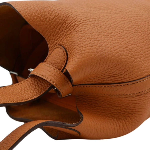 HERMES Picotin Lock 18 Taurillon Clemence Leather Hobo Bag Orange