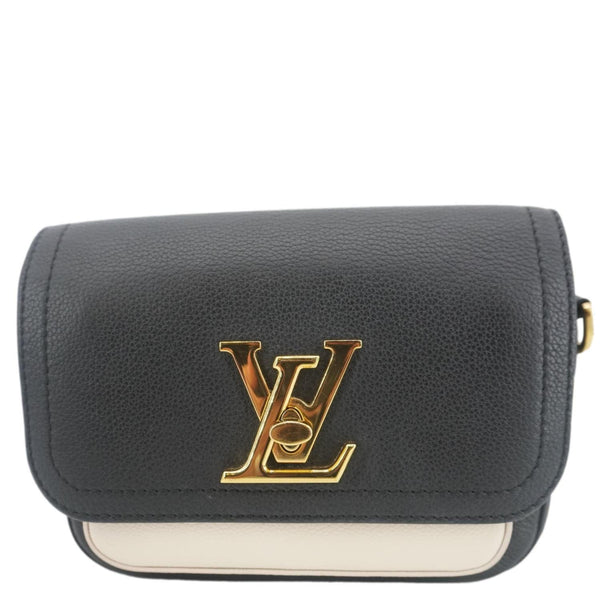 LOUIS VUITTON Lockme Tender Grained Calfskin Leather Shoulder Bag Black