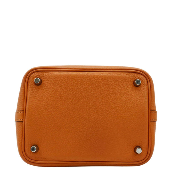HERMES Picotin Lock 18 Taurillon Clemence Leather Hobo Bag Orange