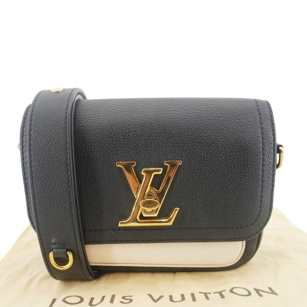 LOUIS VUITTON Lockme Tender Grained Calfskin Leather Shoulder Bag Black
