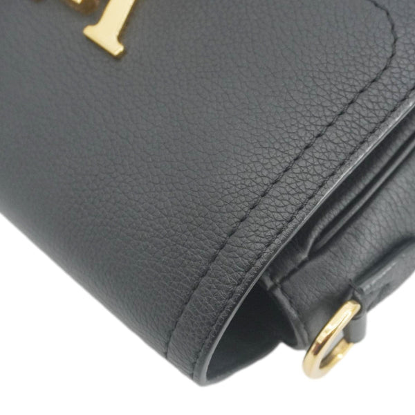LOUIS VUITTON Lockme Tender Grained Calfskin Leather Shoulder Bag Black