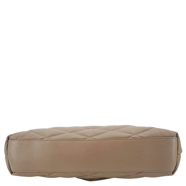 YVES SAINT LAURENT Sade Large Quilted Leather Clutch Bag Taupe