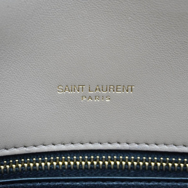 YVES SAINT LAURENT Sade Large Quilted Leather Clutch Bag Taupe