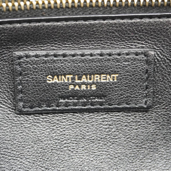 YVES SAINT LAURENT Sade Large Quilted Leather Clutch Bag Taupe