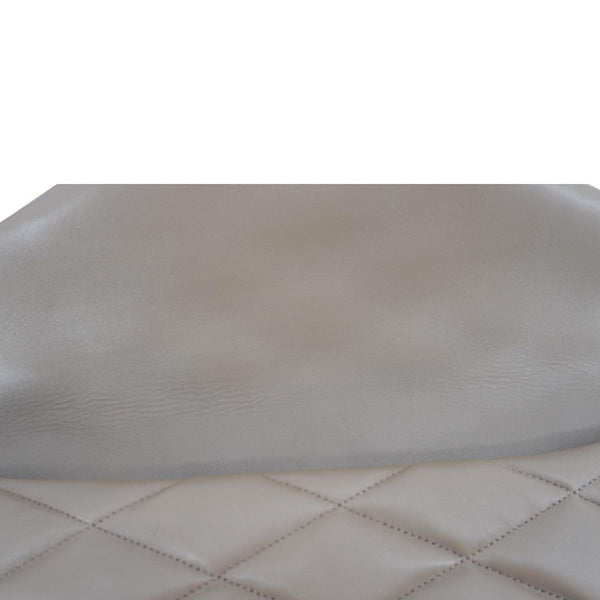 YVES SAINT LAURENT Sade Large Quilted Leather Clutch Bag Taupe