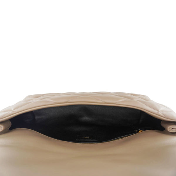 YVES SAINT LAURENT Sade Large Quilted Leather Clutch Bag Taupe