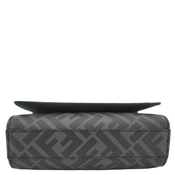 FENDI FF Squared Compact FF Canvas Shoulder Bag Black