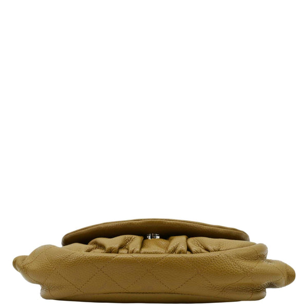 CHANEL Half Moon Caviar Leather Wallet on Chain Crossbody Bag Brown