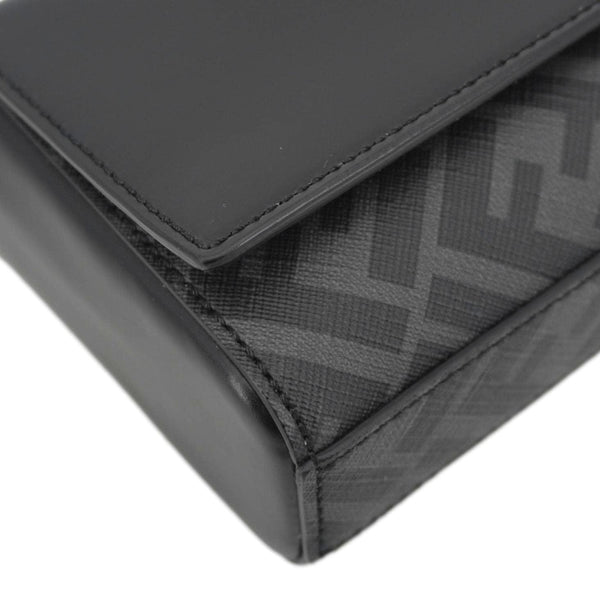 FENDI FF Squared Compact FF Canvas Shoulder Bag Black