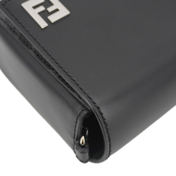 FENDI FF Squared Compact FF Canvas Shoulder Bag Black