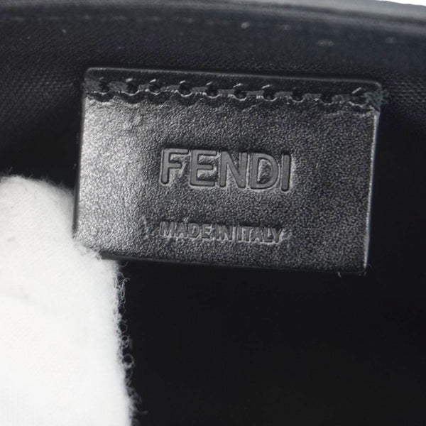 FENDI FF Squared Compact FF Canvas Shoulder Bag Black