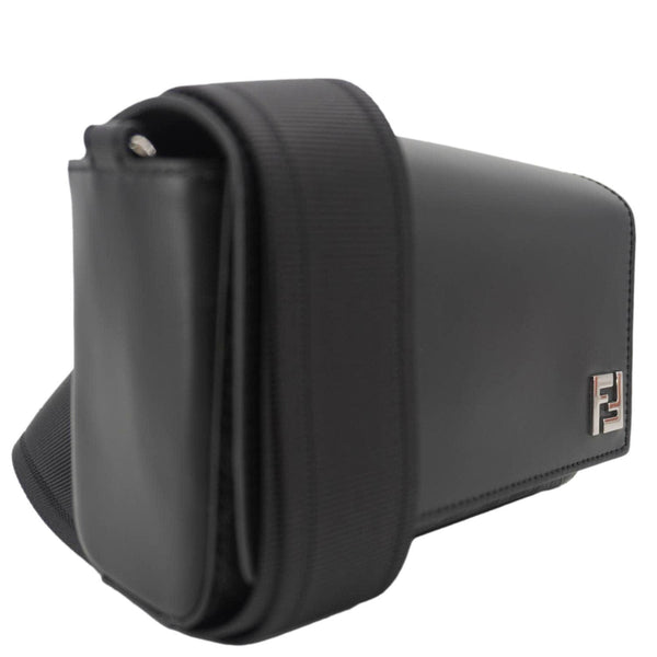 FENDI FF Squared Compact FF Canvas Shoulder Bag Black