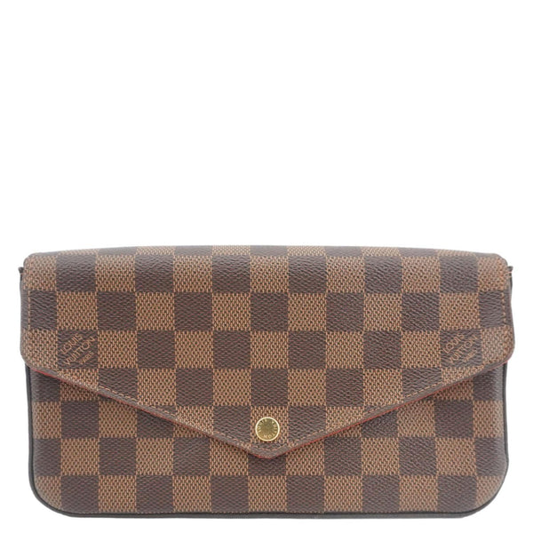LOUIS VUITTON Felicie Pochette Damier Ebene Crossbody Bag Brown